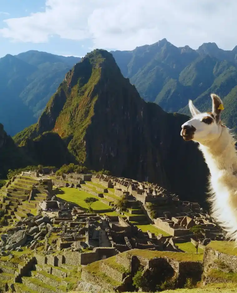 Panoramic view of Machu Picchu ruins on a full-day tour from Cusco